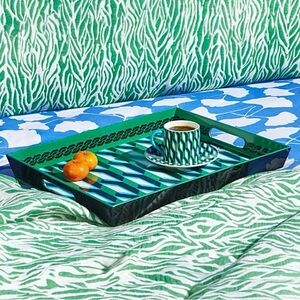 DVF Arrow Geo Green Melamine Serving Tray
